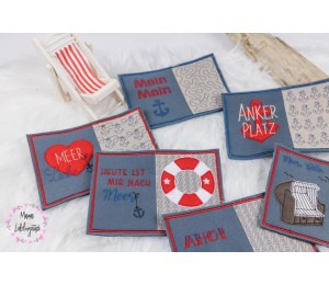 Stickserie ITH Mug Rugs - Maritim 2